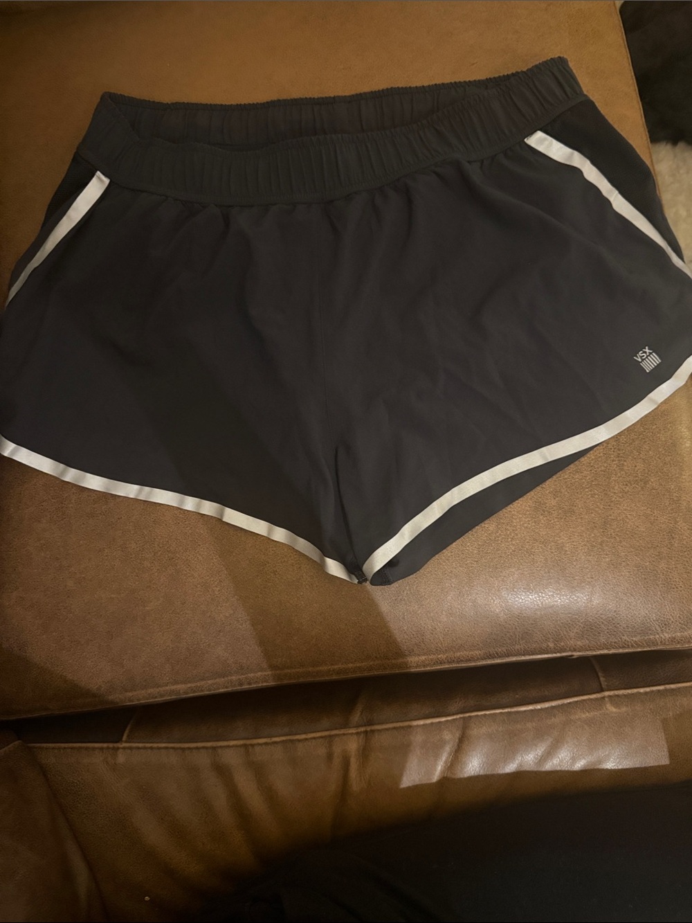 VSX Black Athletic Shorts with White Trim